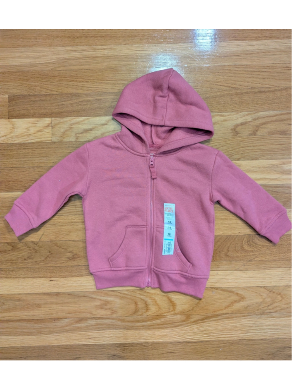 Jumping Beans Pink Softest Fleece Zip Hoodie 18 Months NWT